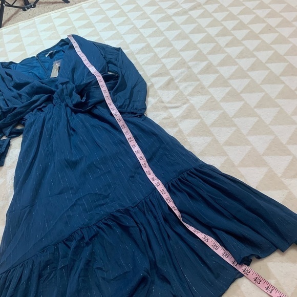 J crew l0112 point sir faux wrap dress lurex - Picture 6 of 7